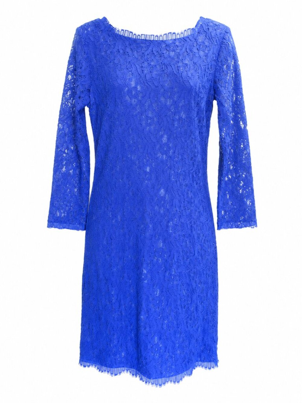 RED by Saks Fifth Avenue Floral Lace Zip Back Dress Royal Blue | Medium